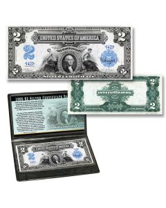 1899 $2 Silver Certificate Banknote "mini porthole"