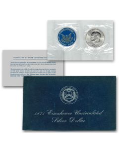 40% Silver Uncirculated "Blue" Eisenhower Dolllar-1971-S