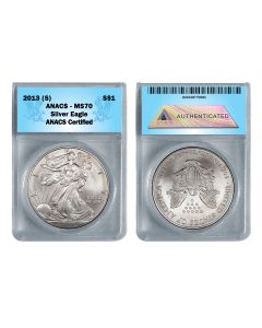 2013 1oz Silver Eagle ANACS MS70