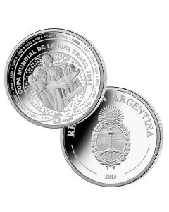2014 Argentina 5 Pesos World Cup Proof