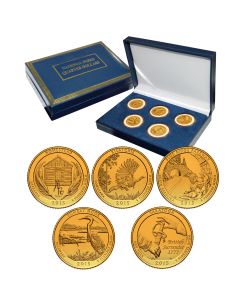 National Park Quarter Sets - Gold Plated-2015