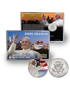 Pope Francis U.S. Visit Colorized Half Dollar