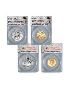  2019 S Apollo 11 50th Anniversary Proof Half Dollar & Native American Dollar 2-Piece Set  PR70