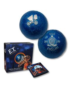2022  E.T. Bicycle Over The Moon Niue $2 Silver 1 oz Spherical Coin (OGP/COA)
