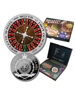2023 Silver Roulette Wheel Spinning 1.5 oz Coin - Niue
