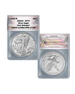 2023-W Burnished Uncirculated American Silver Eagle Coin SP70 - First Release