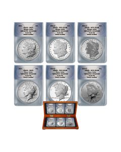 2024 Morgan & Peace Silver Dollar 6 Coin Certified 70 Advanced Release Set 