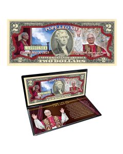 Pope Leo XIV Colorized $2 Bill