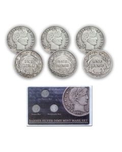 Barber Silver Dime Mint Mark Set