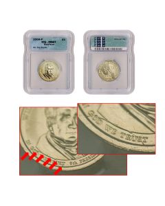 2009-P Harrison Presidential Dollar Arc Die Break MS67 - Coin Error