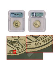 2009-P Harrison Presidential Dollar Obverse Die Break MS67 - Coin Error