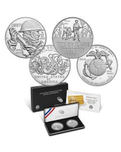 2018 Centennial WW1 Silver Dollar and Medal Set-Marines Corps
