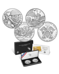 2018 Centennial WW1 Silver Dollar and Medal Set-Navy