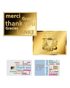 Thank You Gold Coin  - 1/1000 Ounce (Chad)